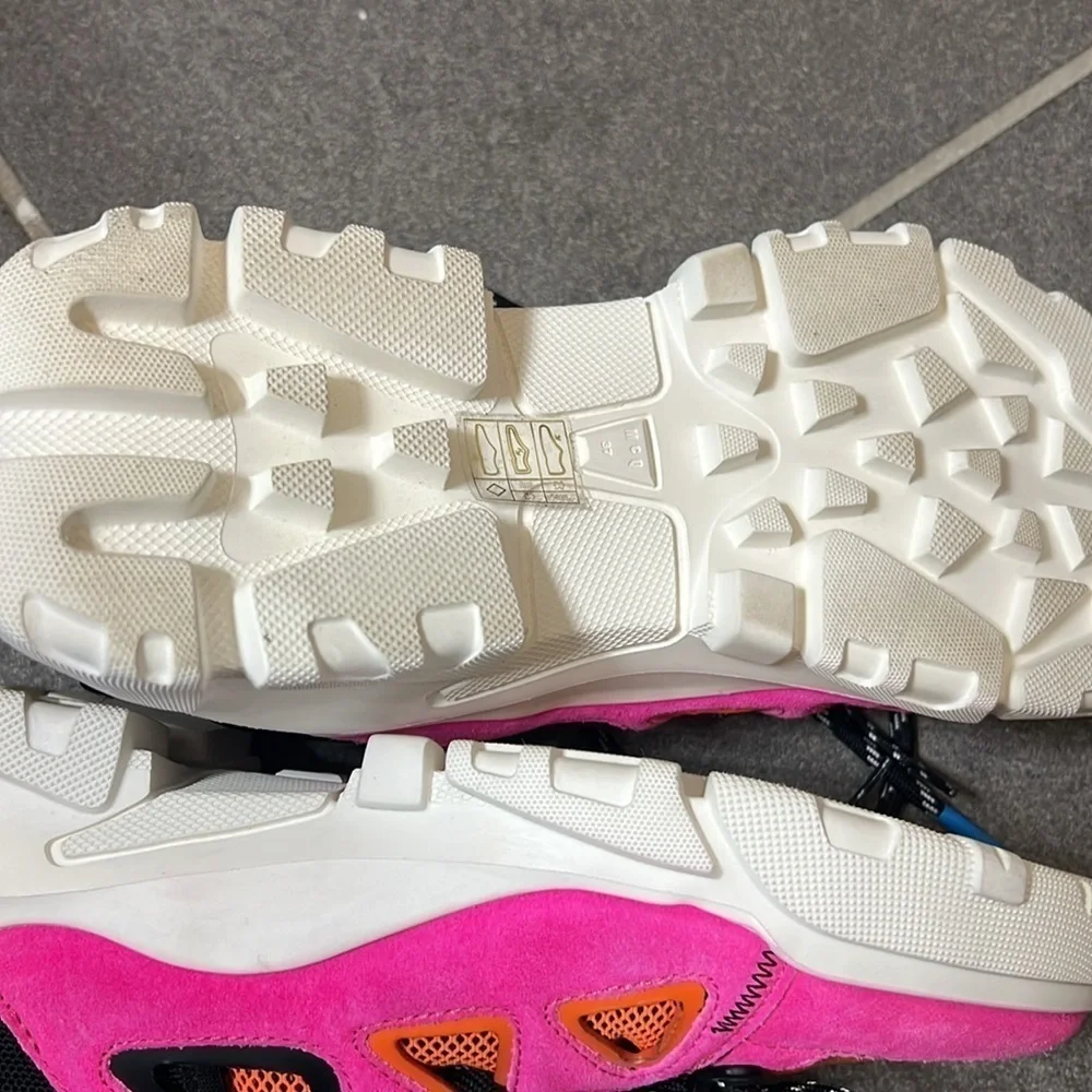 Alexander McQueen Orbyt Mid Sneakers 6.5 Fuchsia Orange summer luxe soft girl